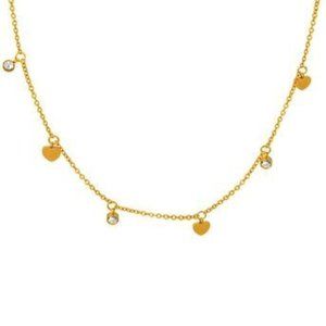 18K GOLD PLATED STAINLESS STEEL "HEARTS" NECKLACE